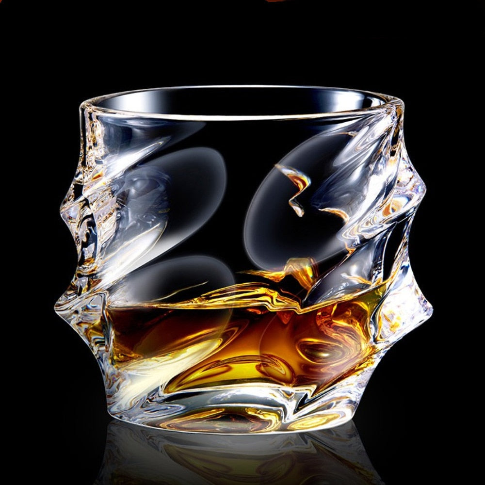 Hand Blown Whiskey Cup with Embedded Gold Bullet - Turbo Theme