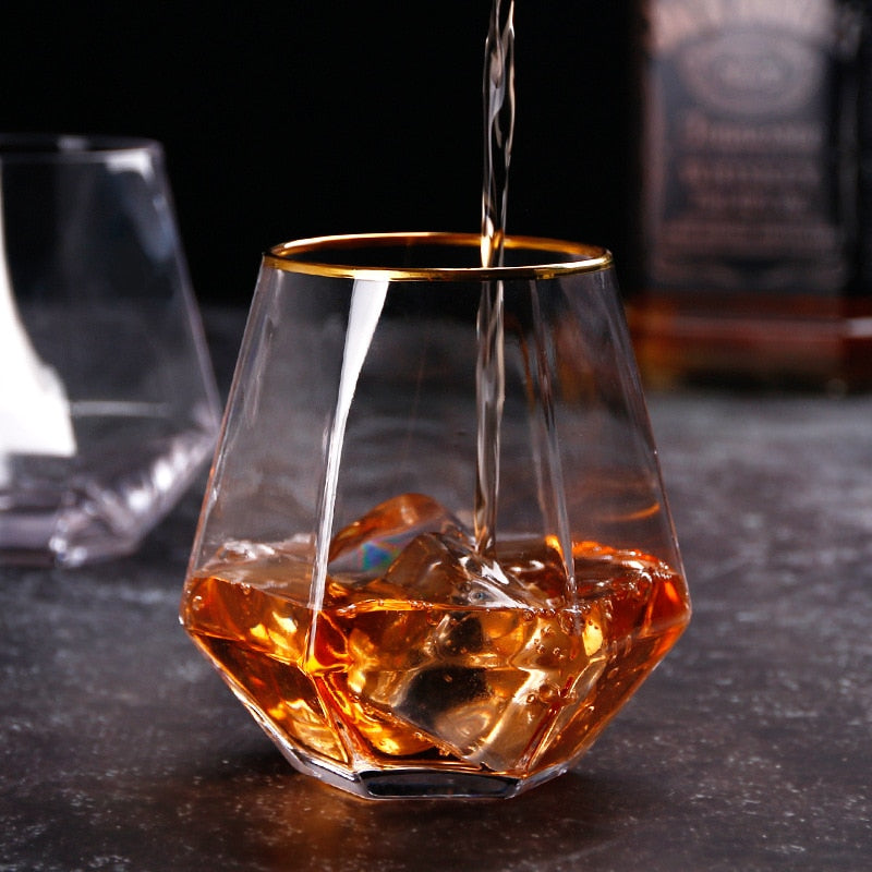 Hand Blown Whiskey Cup with Embedded Gold Bullet - Turbo Theme