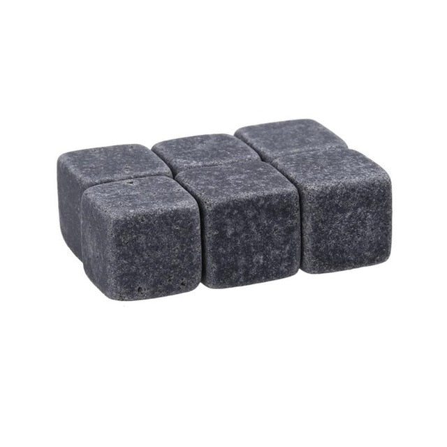 Natural Whiskey Stones (6-piece pouch set)